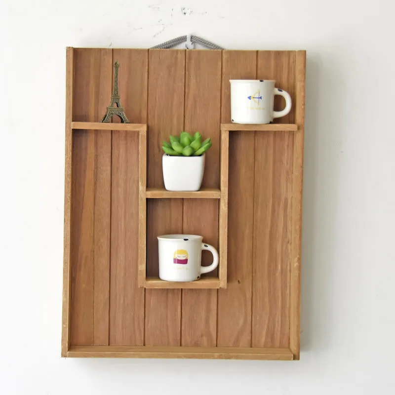 Полка с деревянным дисплеем Zakka настенный держатель кухонная коробка поднос для