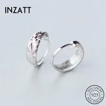 INZATT, настоящее 925 пробы, серебряные, минималистичные, геометрические, блестящие, в форме звезды, серьги-кольца для женщин, вечерние, модные, хорошее ювелирное изделие, аксессуары