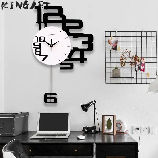 Large Wall Clock Digital Hanging Wall Watch Big Decorative ...