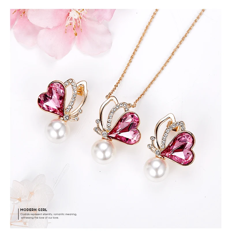 butterfly necklace earring set (9)