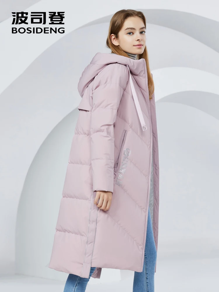 Goede BOSIDENG 2018 nieuwe winter vrouwen eend down jas lange parka thicken uitloper warme parka waterdichte brief print B80141042