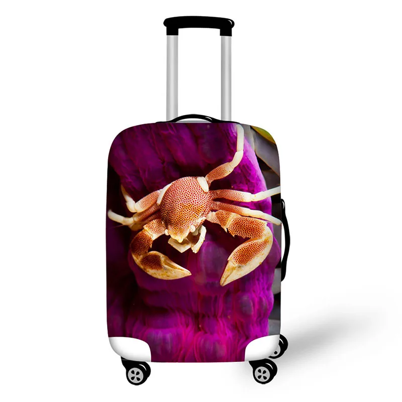 Sea Animal Crab Print Travel Accessories Suitcase Protective Covers 18-32 Inch Elastic Luggage Dust Cover Case Stretchable