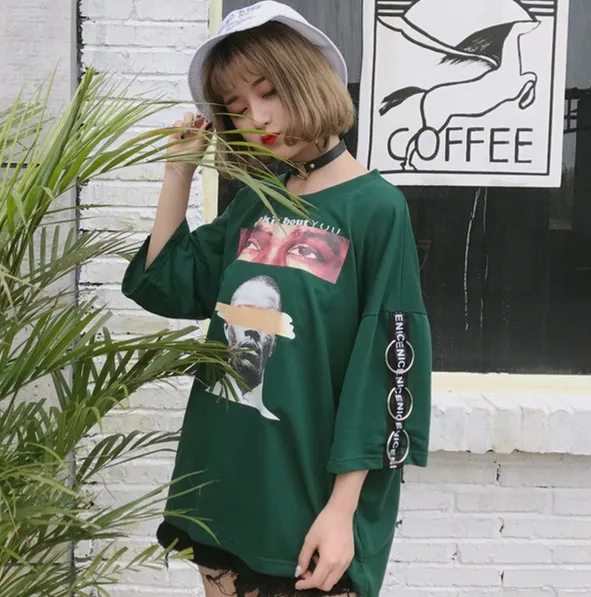 2017 Halajuku летние свободные модные Универсальные женские футболки с коротким