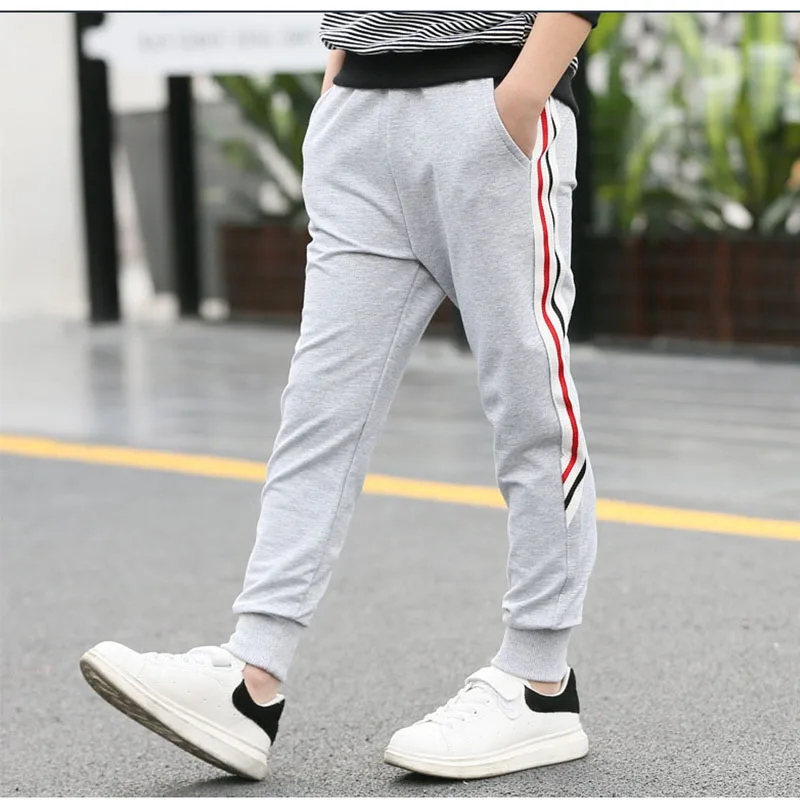 Boys Cotton Sport Pants Children Clothing Solid Pockets Kids Casual ...