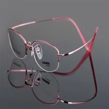 MONGOTEN женские ультралегкие модные полуобода из чистого титана прогрессивные мульти-фокусные линзы очки розовые для дальнозоркости дальние очки для чтения