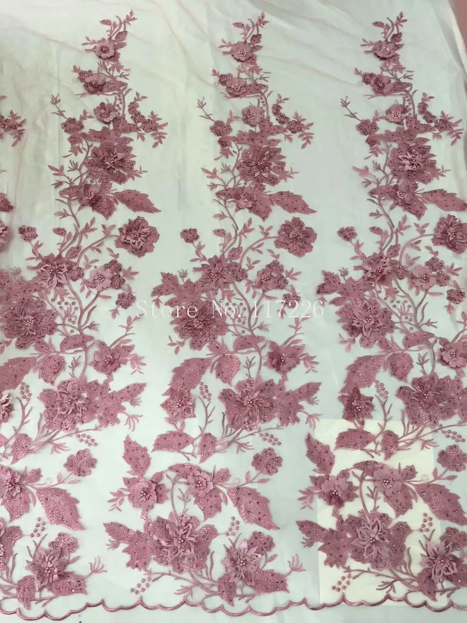 

fashion 3d flower JRB-8321 embroidered tulle lace fabric unique french net lace fabric with beads for party dress