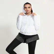 Women Sport Jackets Zipper Hoodie Running Coat Quick-dry Long-sleeved Sweatshirt Fitness Outerwear rainbow coat