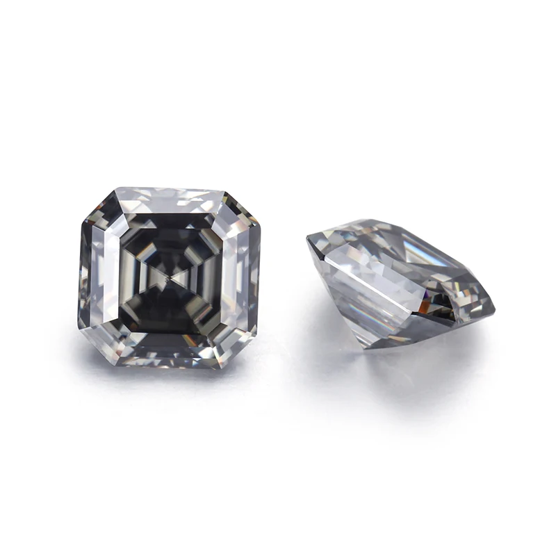 Серый Цвет кольцо с алмазом Moissanites 6*6 мм Огранка Ашер имитацией свободной кладки