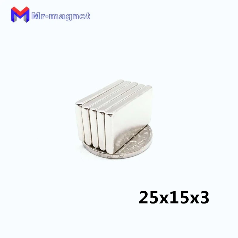 

20pcs 25 x 15 x 3mm Super Strong Rare Earth Permanent Magnet Powerful Block Neodymium Magnets 25*15*3 magnet environmental