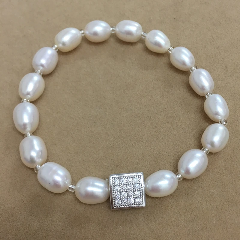 

high quality pearl bracelet ,100% NATURE FRESHWATER PEARL Bracelet-AAAA high luster pearl 7-8 mm,nice charm silver metal
