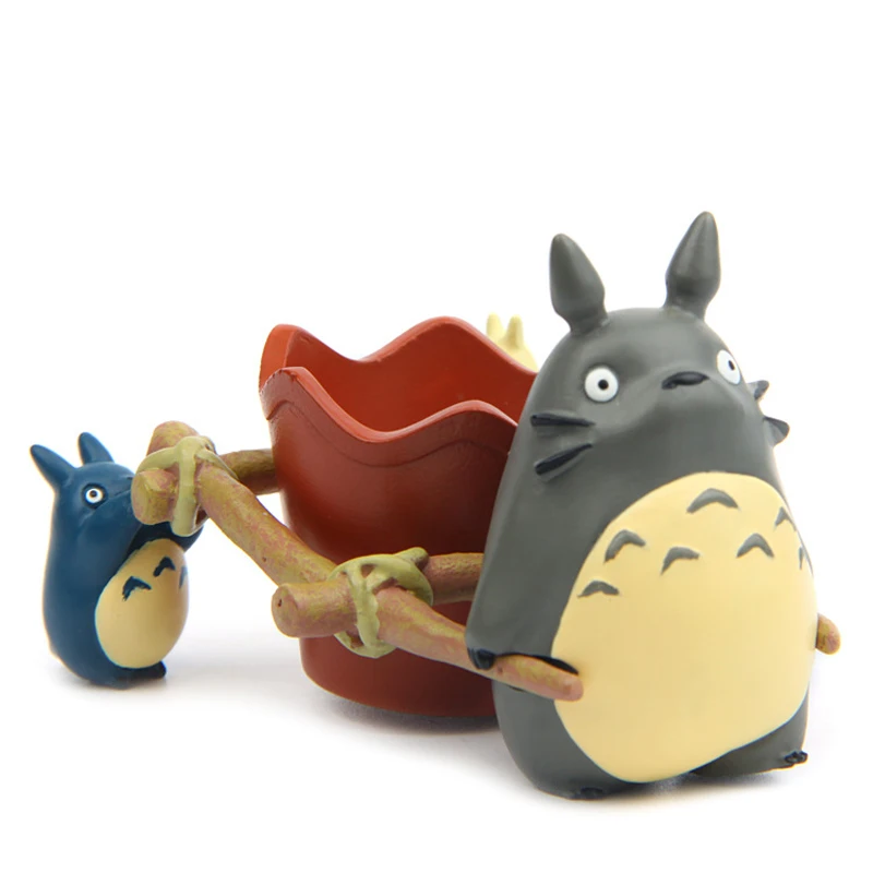 1pcs Studio Ghibli Miyazaki Hayao My Neighbor Totoro Toys Pull Cart Totoro PVC Action Figure