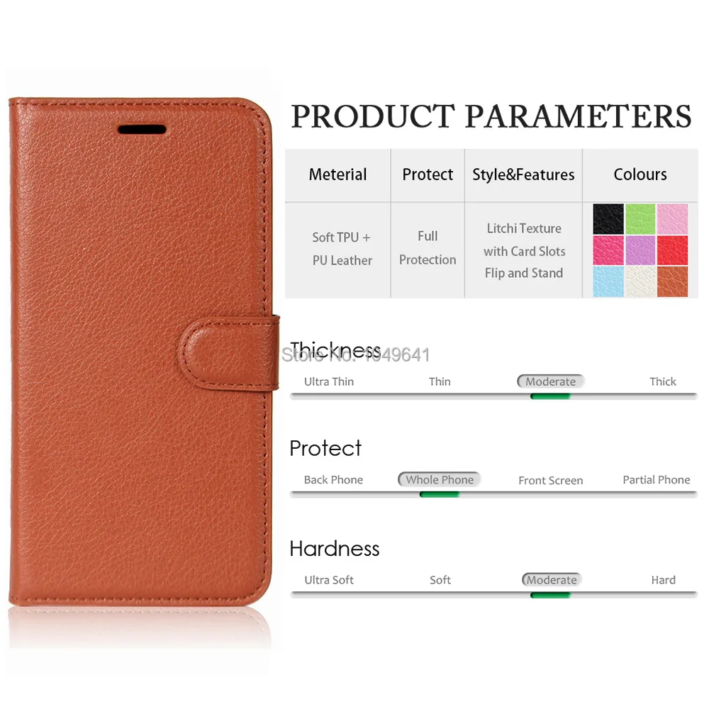 KHW1846_2_Litchi Texture Leather Case with Card Slots & Stand for Huawei P20 Lite