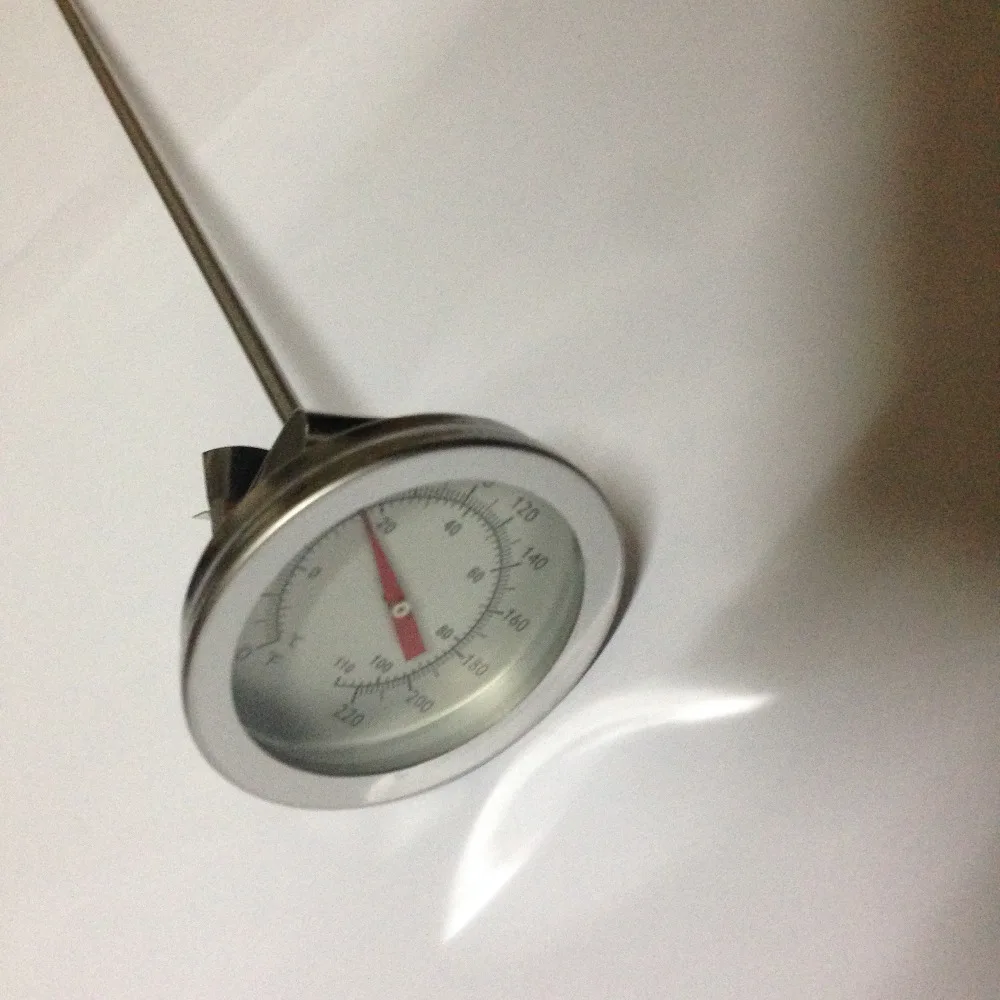 

Dial Thermometer, Homebrew Thermometer, 2" Face x 12" Probe, 0~220 Fahrenheit Degree