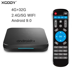 XGODY KM9 Android 9,0 умные телевизоры BOX Amlogic S905X2 4 ядра Гб 32 к Media Player 2,4 г/5 г Двойной Wi-Fi Bluetooth Декодер каналов кабельного телевидения