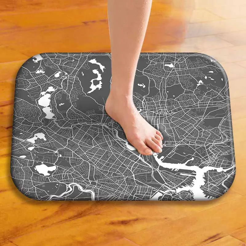 Classic Style Area Rug Geometric Printed Carpets Non-slip Kitchen Living Room Rug Bathroom Anti Sand Beach Mat For Badroon