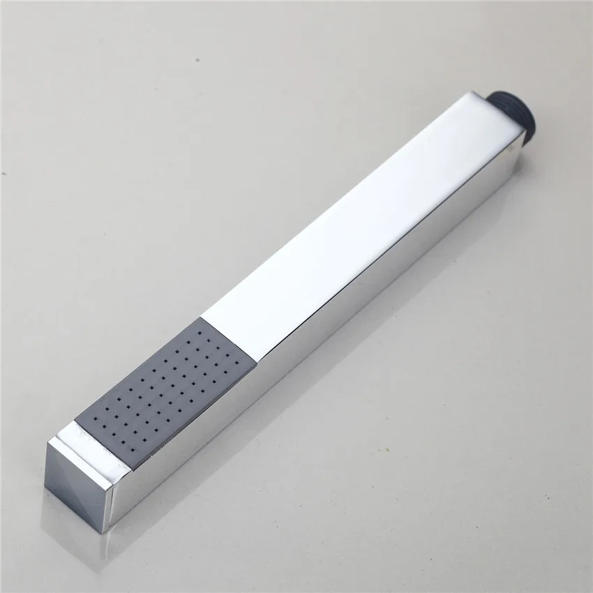 bathroom tow shower way shower faucet set bar shape super thin brass body rainfall head and 3 control valve set