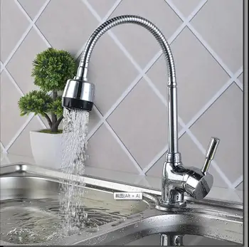 

Free Shipping 1 Set Brass Kitchen Tap Chrome Finish Hot and Cold Kitchen Faucet Mixer Two function torneira cozinha