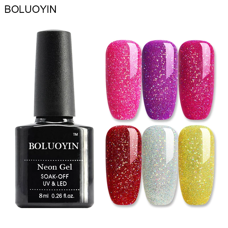 

New Rainbow Gel Nail Polish UV 8ml Shimmer Neon Primer Glitter UV Gel Varnish Enamel Semi Permanent Soak Off UV Gel Lacquer