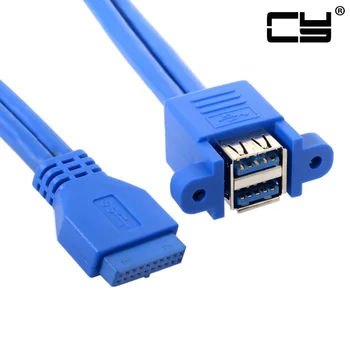 USB 3.0 Female Panel Type Dual Ports to Motherboard 20Pin Header Stackable Extending Cord Adapter Converter Cable 50cm
USB 3.0 Female Panel Type Dual Ports to Motherboard 20Pin Header Stackable Extending Cord Adapter Converter Cable 50cm