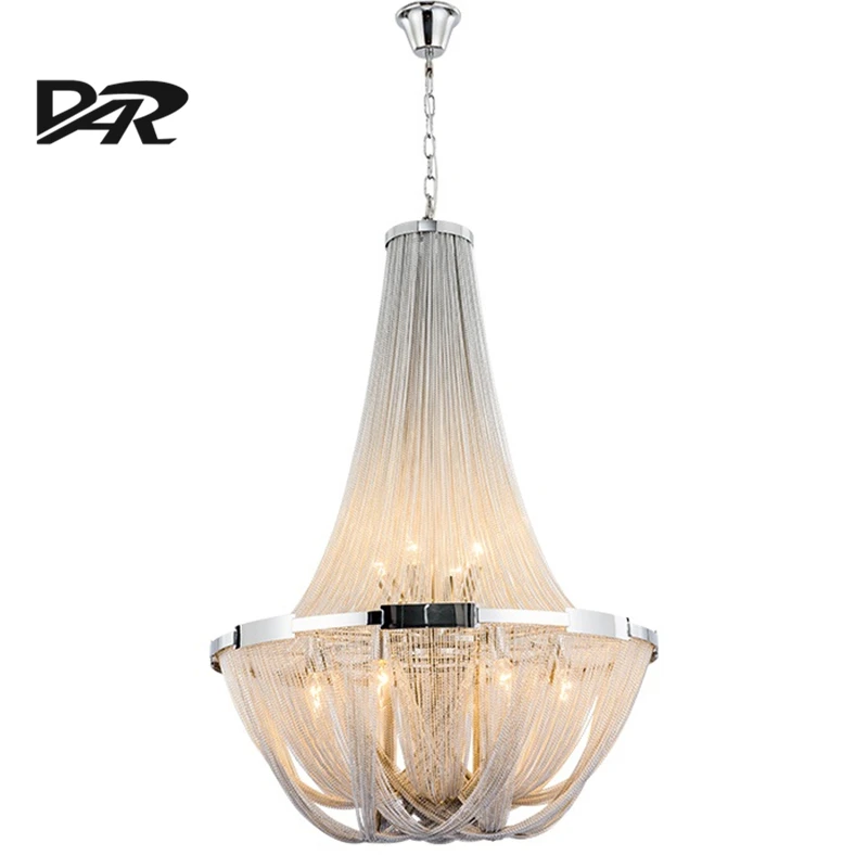 New Design Italy Tassel Pendant Light Silver Aluminum Chain Lamp Lamparas Lustre Led E14 Pendientes Post Modern Hanglamp | Освещение