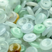 Три цвета нефрит аутентичная пряжка с символом мира части DIY браслет ювелирные изделия Аксессуары материал нефрит