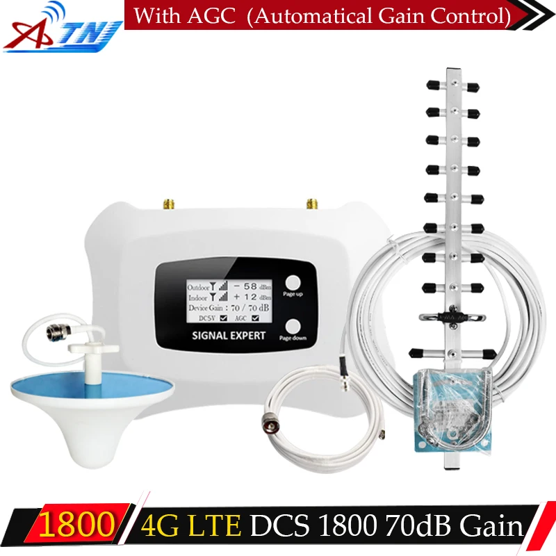 

ATNJ 70dB Smart 1800mhz 4G Repeater Band 3 4G LTE 1800MHz Amplifier GSM 1800 DCS 1800MHz cellular Mobile Phone Signal Booster