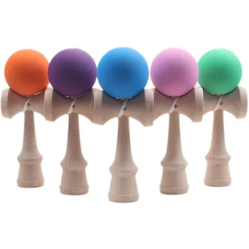 

Professional Rubber Paint Kendama Matte Ball Kid Kendama Japanese Traditional Toy Wooden Ball 18.5 cm Skillful Toy for Children