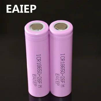 

2PCS EAIEP 3.7V ICR18650 26F rechargeable 18650 Battery Li-ion Real Full 2600MAH Capacity Electronic Cigarette Power Battery