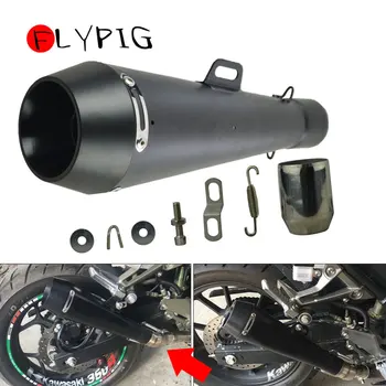 

M4 Black Exhaust Muffler Steel Pipe Slip On Racing Street Bike Motorcycle 51mm