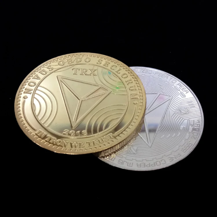 2 x TRX Coin TRONIX Collectible Coins Commemorative Virtual Coin Art Collection 