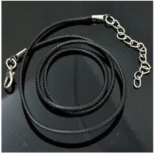 1 шт. винтажная витая кожаная веревка, черный кожаный шнур, цепочка, женская серебряная застежка, веревка, ожерелье