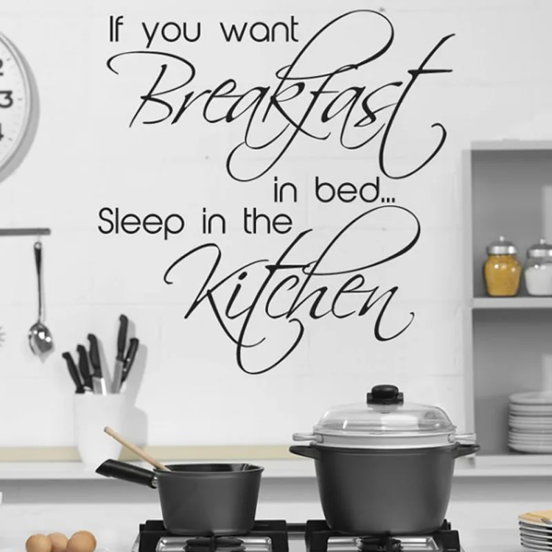 ZOOYOO If You Want Breakfast In Bed Sleep In The Kitchen Wall Sticker Art Vinyl Decals Removable Home Decor ZOOYOO If You Want Breakfast In Bed Sleep In The Kitchen Wall Sticker Art Vinyl Decals Removable Home Decor
