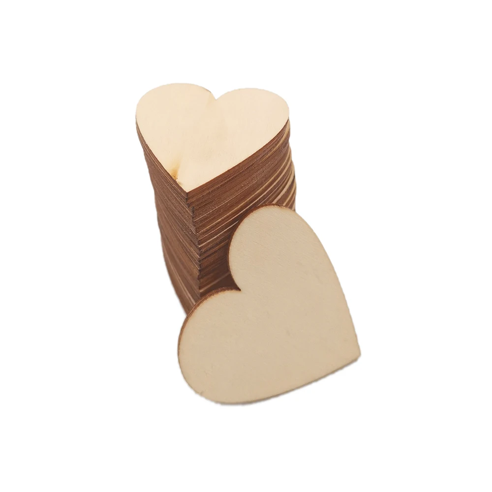 

10PCS 80mm Rustic Wooden Love Heart Wedding Table Scatter Decor DIY Crafts Slices