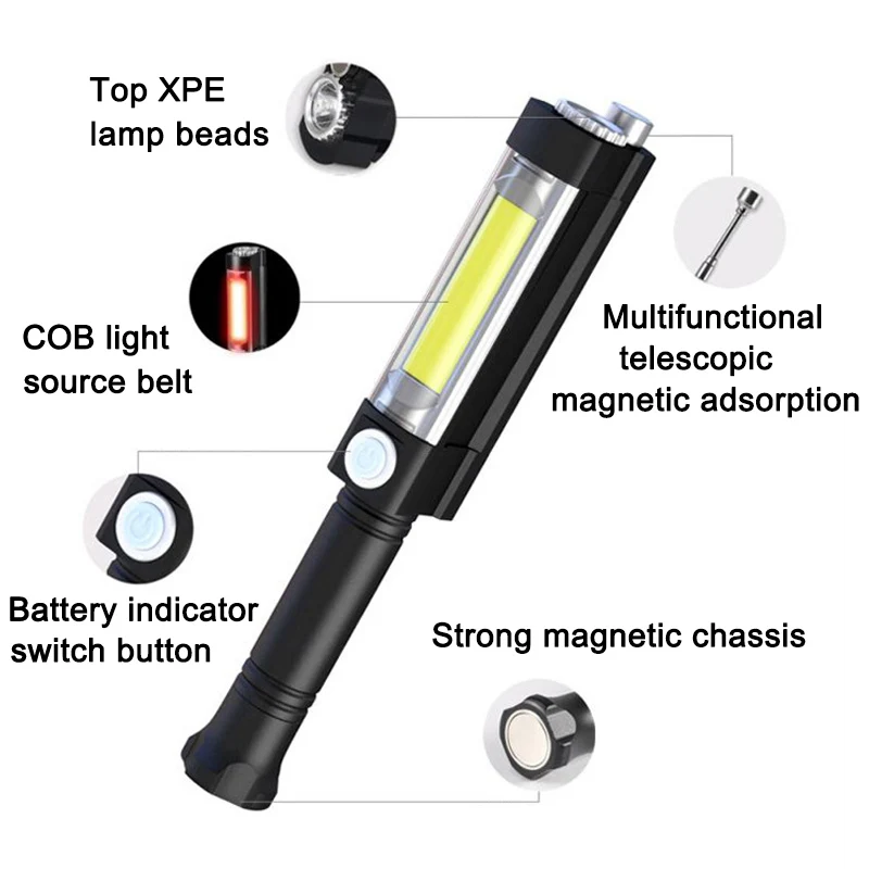 

1 Pcs LED Flashlight Torch Emergency Portable For Outdoor Car Repairing Camping --M25