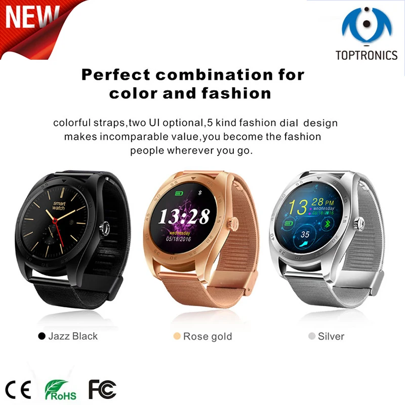 2018 Smart Watch IPS Round Screen Smartwatch Sync Call Messages Heart Rate Monitor Bluetooth Watch 