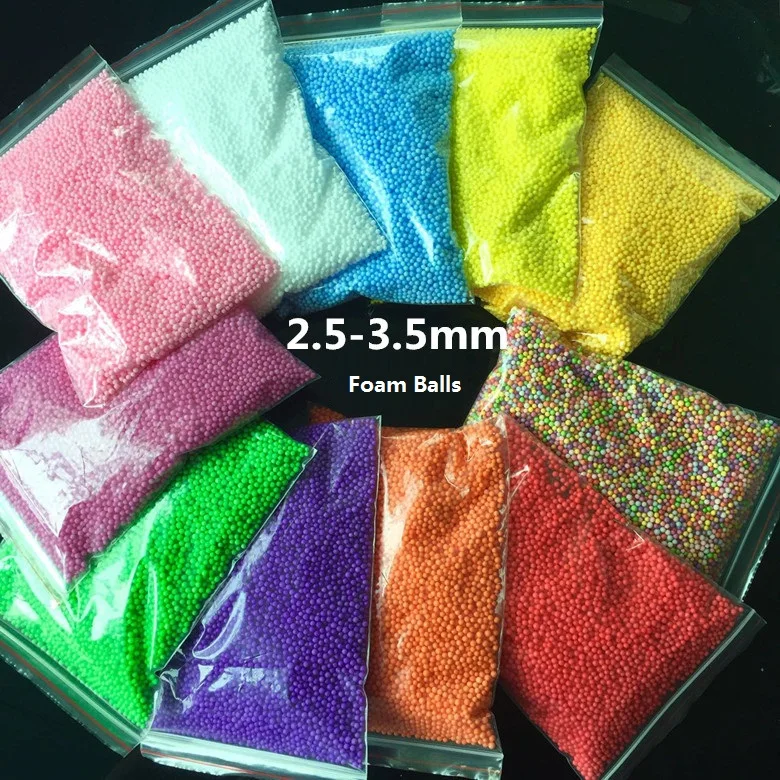 

Colorful DIY Snow Mud Particles Accessories Slime Balls Small Tiny Foam Beads For Floam Filler DIY Supplies 2.5-3.5mm