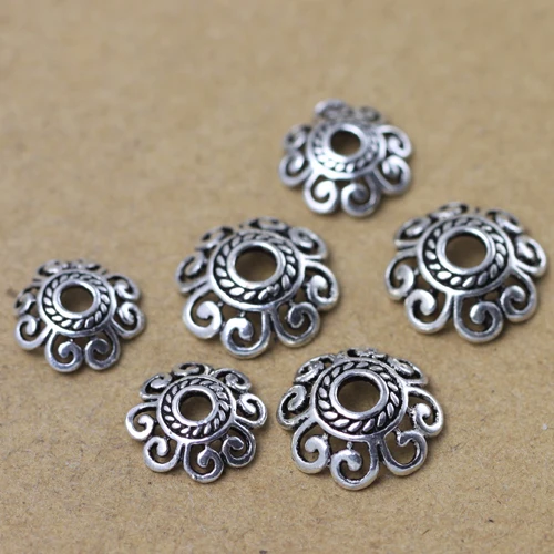 

Handmade 925 Silver Beads Cap Jewelry Findings Flower Bead Caps Pure Silver Jewelry Accessories Bead Cap