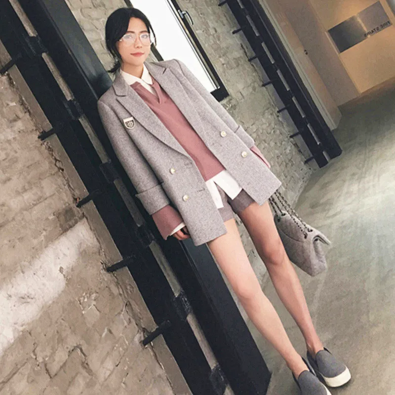 Spring autumn women coat 2018 fashion new Striped medium long section double-breasted long sleeve Casual female Blazers ll501