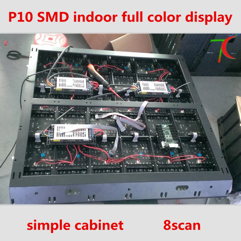 

Factory direct sales 4scan 960*960mm P10 indoor full color simple equipment cabinet led display, 10000/m2