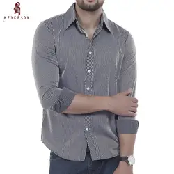 Heykeson Для мужчин 2018 модный бренд Для Мужчин's Рубашка в полоску мужской рубашку с длинными рукавами Повседневное тонкий мужской Рубашки для