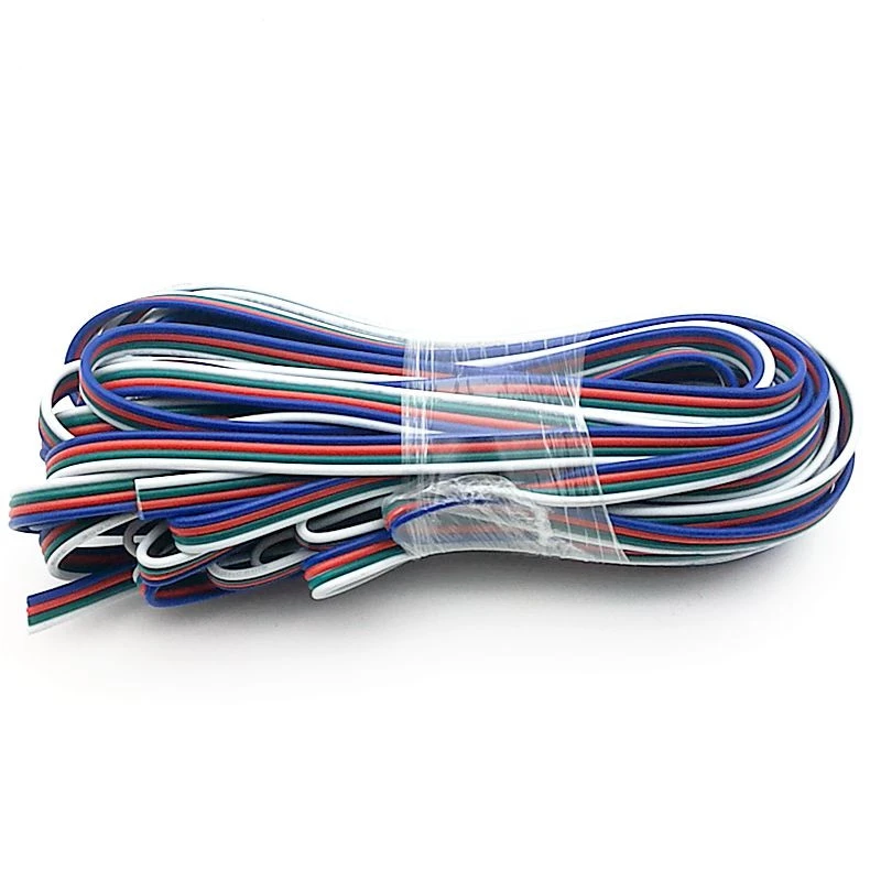 100 м 4 Pin Расширение RGB черный/белый провод кабель светодиодный разъем для