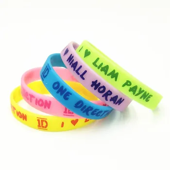 

1PC Glow In Dark One Direction Silicone Wristband I Love Liam Payne 1D Music Bands Rubber Bracelets&Bangles Candy Color SH277