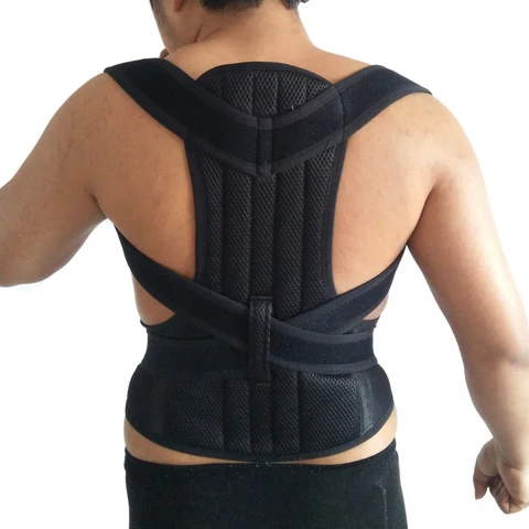 Cinto de Chapa de Aço Ombro para trás Suporte Grande para as Mulheres Neoprene Coluna Lombar Brace Corrector Postura Ortopédica Cintos Corset Tamanho