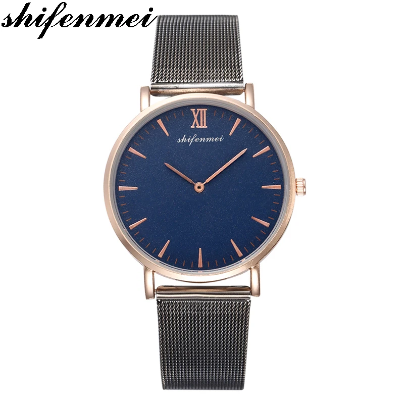 

shifenmei S1075M Japan Quartz Movement High Quality 40mm Martin Women Stainless Steel Mesh Rose Gold Waterproof Ladies Watch