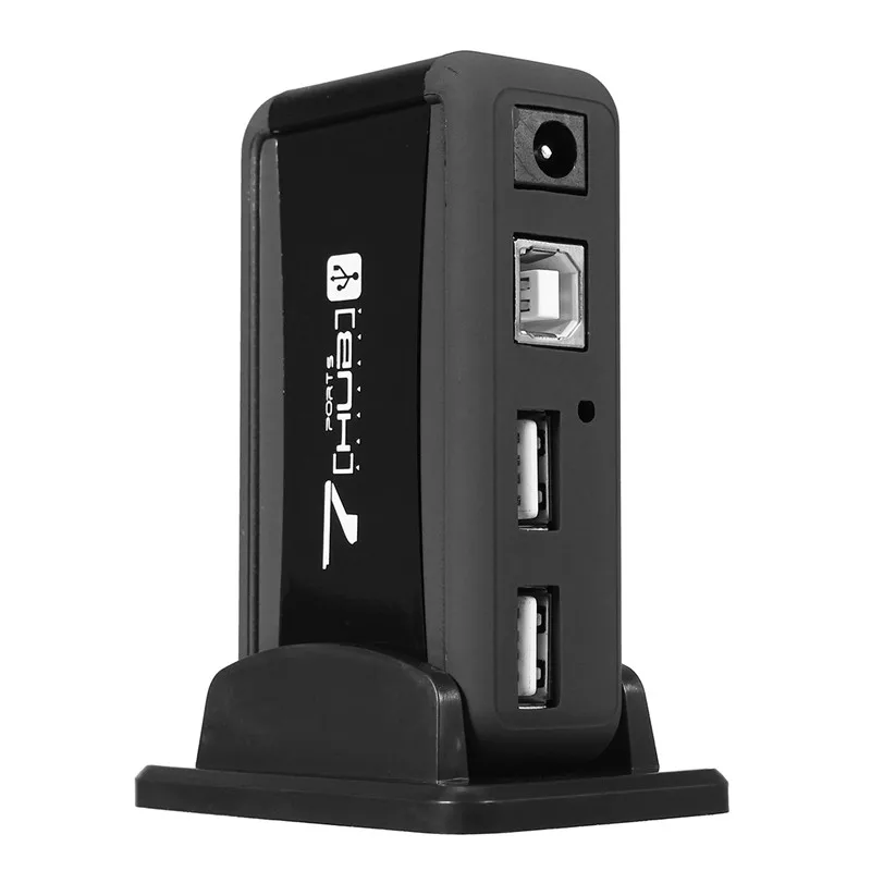Высокая Скорость 7 Порты и разъёмы вертикальный USB 2,0 концентратор AC Мощность адаптер мульти usb-хаб сплиттер стол внешней вспышки для Raspberry Pi/ПК/Тетрадь ноутбук