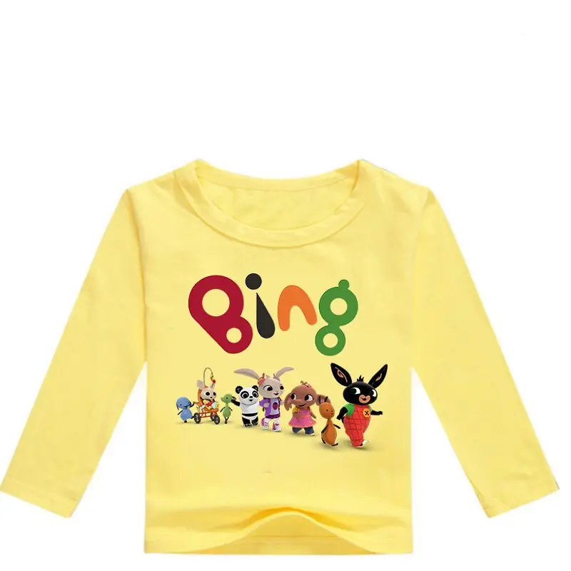 

2019 Children Cartoon Bing Rabbit/Bunny Funny T shirt Baby Boys/Girls Summer Tops long Sleeve T shirts Kids Cute Clothes tgf5rty