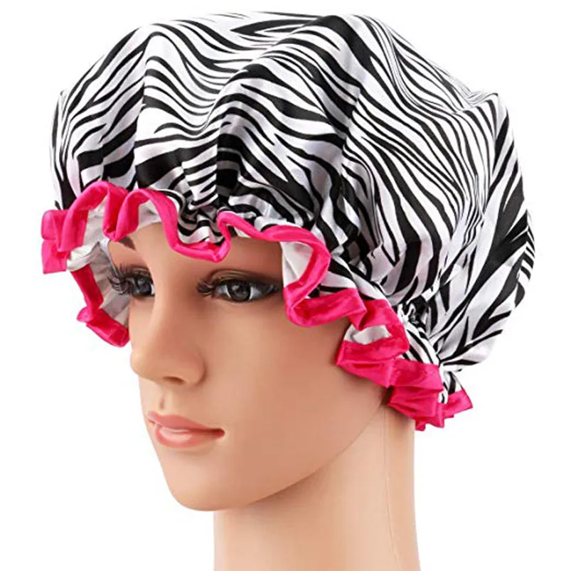 4pcs Extra Large Bath Caps Cute Shower Caps Perfect For Hair Lengths Waterproof Double Layer  Multi-functional Caps #4N02#f (5)