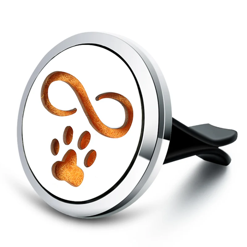 

2019 Car Aroma Diffuser Dog Palm Air Freshener Stainless Steel Essential Oil Diffuser Car Clip Aromatherapy Pendant Open Lockets