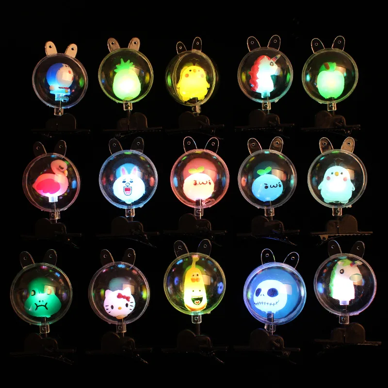 4 шт. 8 см Kawaii мультфильм аниме Рисунок в Бобо воздушный шар игрушечная заколка свет glow пузырь воздушный шар barrete Джек Скелет Единорог собака
