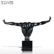 Tooarts Diver Resin Figurine Home Decoration Light Red Silver Black Figurine Craft Gift For Home Office
